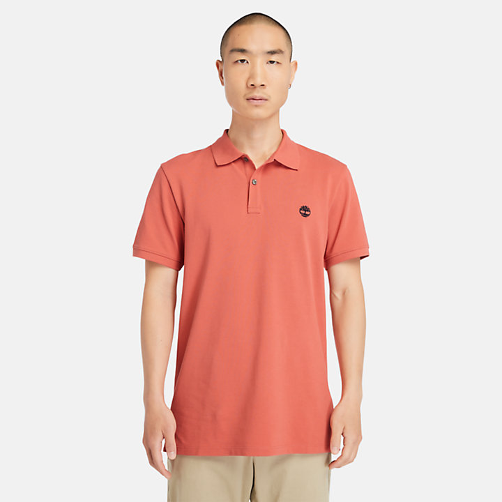 Millers River Pique Slim-Fit Polo Shirt for Men in Orange-