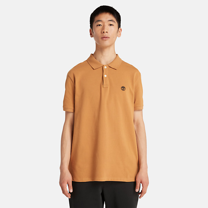 Millers River Pique Polo Shirt for Men in Orange-