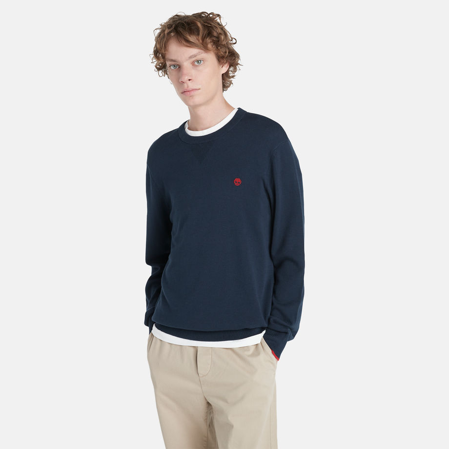 Timberland Williams River Organic Cotton Sweater For Men In Dark Blue Dark Blue, Size L