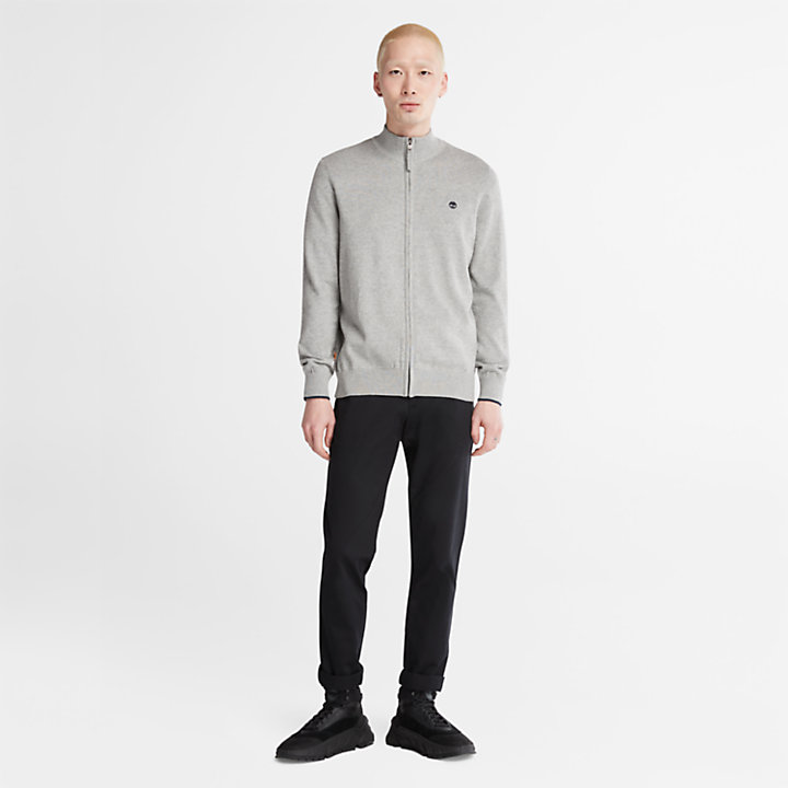 Williams River Zip-front Sweater in Grey-