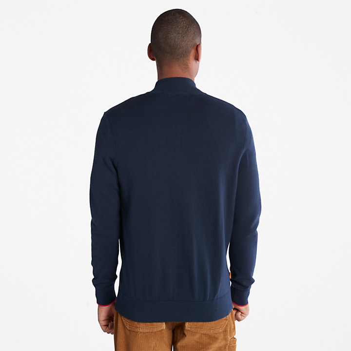 Williams River Zip-front Sweater in Navy-