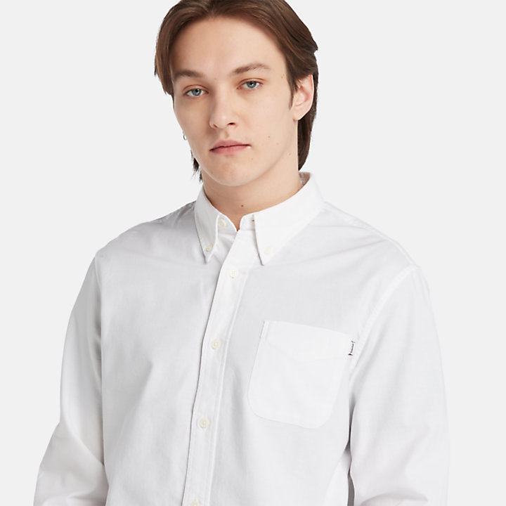 Gale River Long-sleeved Oxford Shirt for Men in White-