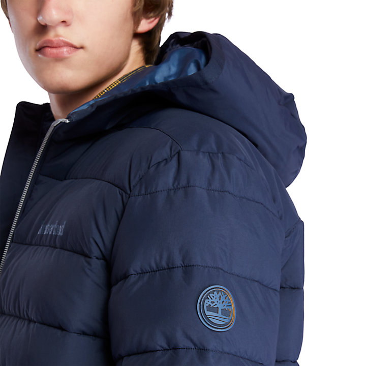 Garfield Quilted Hooded Jacket for Men in Navy-