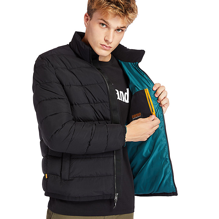 Garfield Funnel-Neck Quilted Jacket for Men in Black