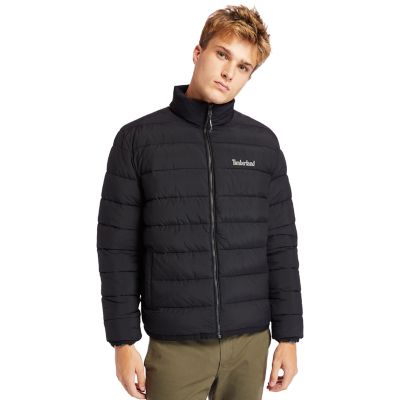 Timberland Garfield Funnel-neck Quilted Jacket For Men In Black Black, Size M