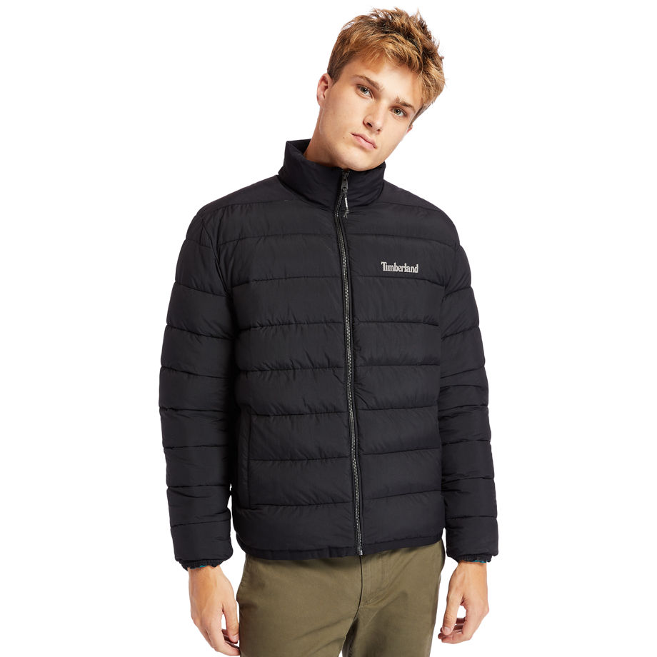 Timberland Garfield Funnel-neck Quilted Jacket For Men In Black Black, Size XXL