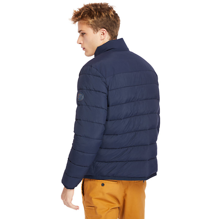Garfield Funnel-Neck Quilted Jacket for Men in Navy-