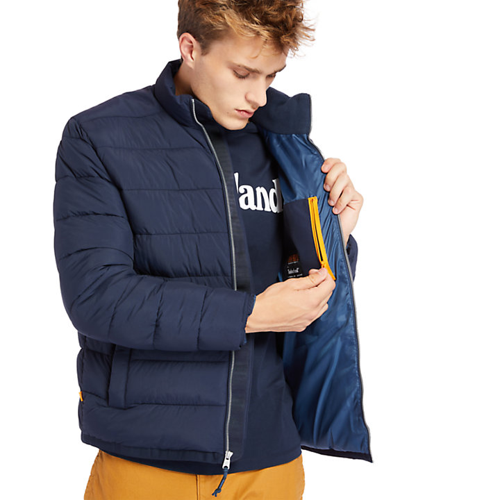 Garfield Funnel-Neck Quilted Jacket for Men in Navy-