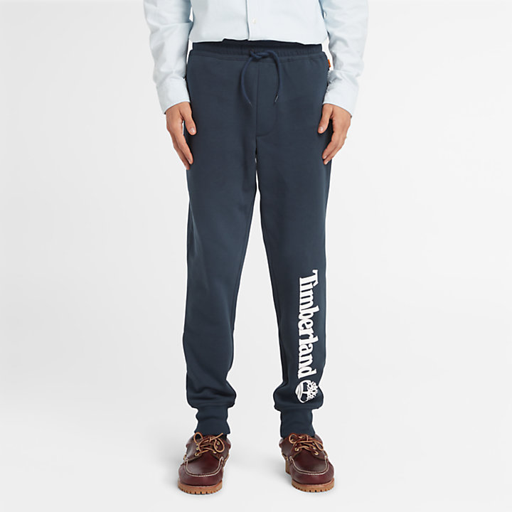 Pantalón de chándal con logotipo para hombre en azul marino-