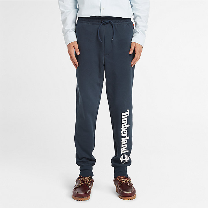 Pantalon de survêtement à logo pour homme en bleu marine