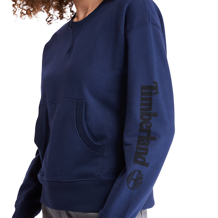 Sleeve Logo Sweatshirt for Women in Navy-