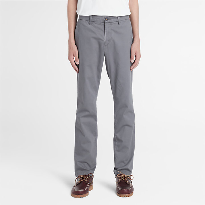 Sargent Lake Stretch Chino Trousers for Men in Grey-
