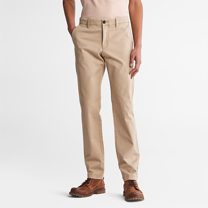 Sargent Lake Stretch Chino Trousers for Men in Beige-
