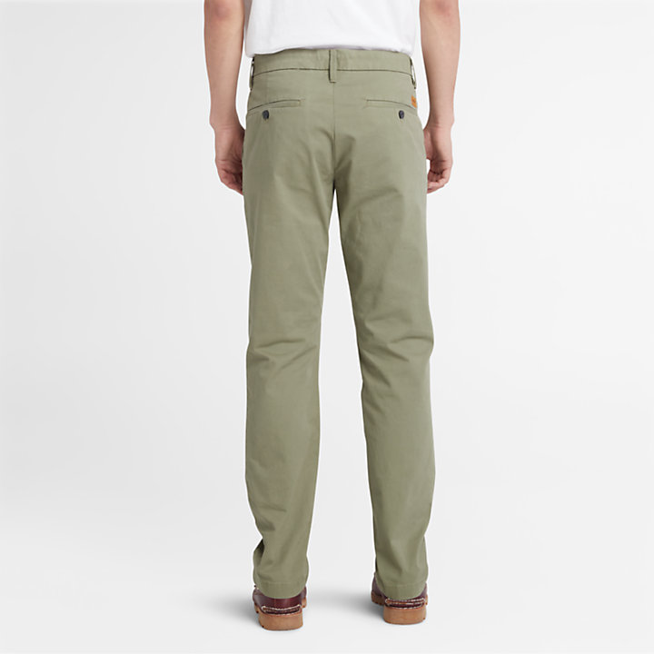 Sargent Lake Stretch Chino Trousers for Men in Green-
