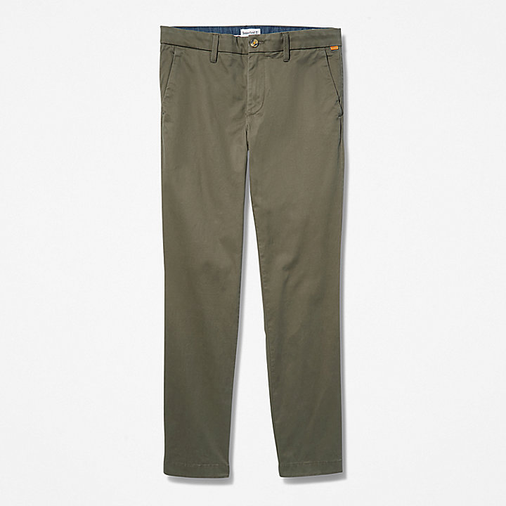 Sargent Lake Stretch Chino Trousers for Men in Dark Green