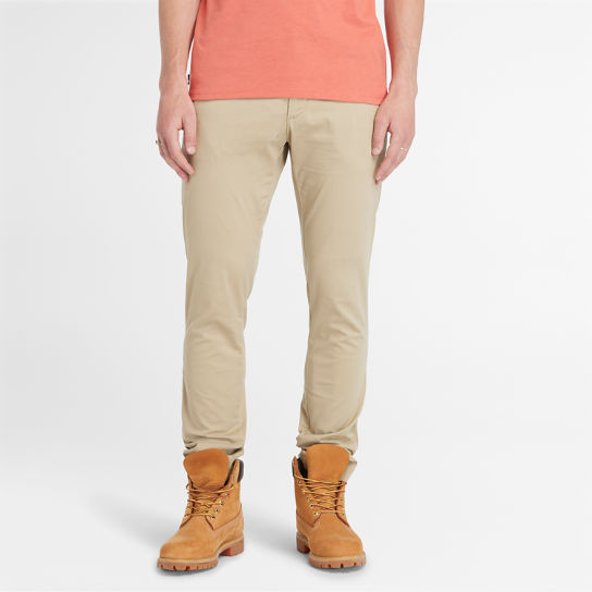 Stretch Twill Chino Trousers for Men in Beige | Timberland
