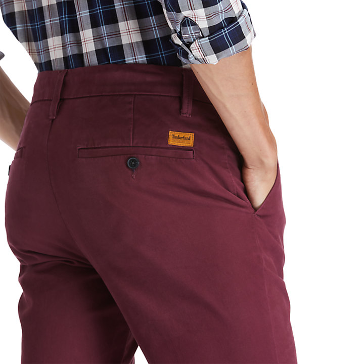 Sargent Lake Stretch Chino Trousers for Men in Burgundy-