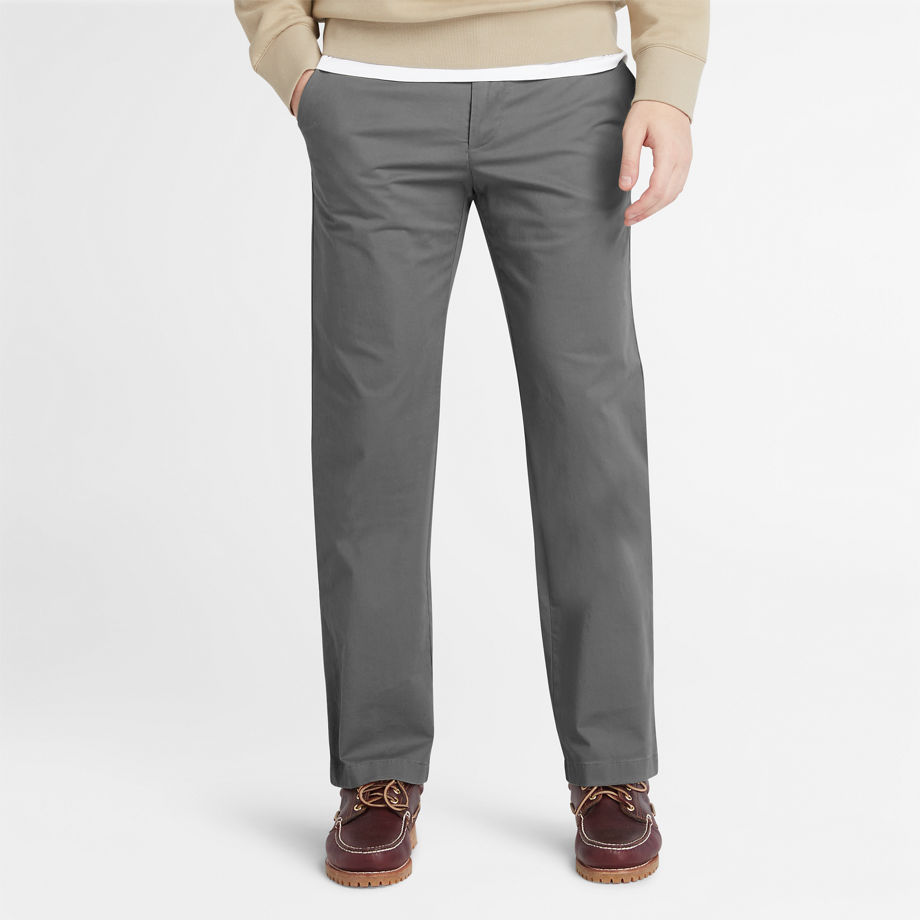Timberland Squam Lake Stretch Chinos For Men In Grey Grey, Size 38 x 32
