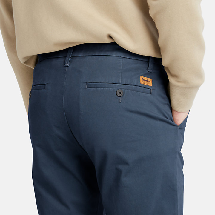 Pantaloni Chino da Uomo Elasticizzati Squam Lake in blu-