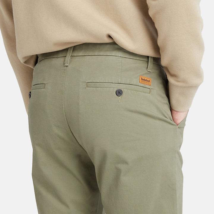 Squam Lake Stretch Chinos for Men in Green-