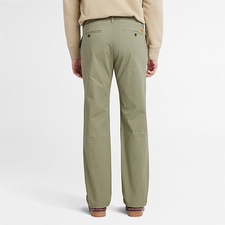 Stretch Twill Chinos for Men in Green