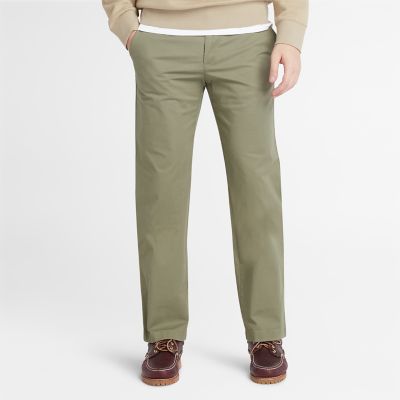 Timberland Stretch Twill Chinos For Men In Green Green