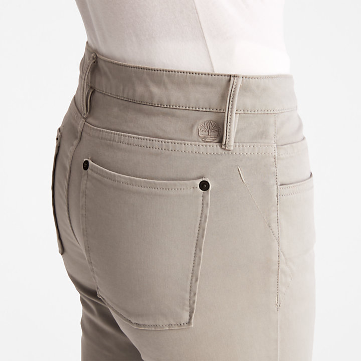 Calças Super-skinny de Cintura Média para Mulher em cinzento-