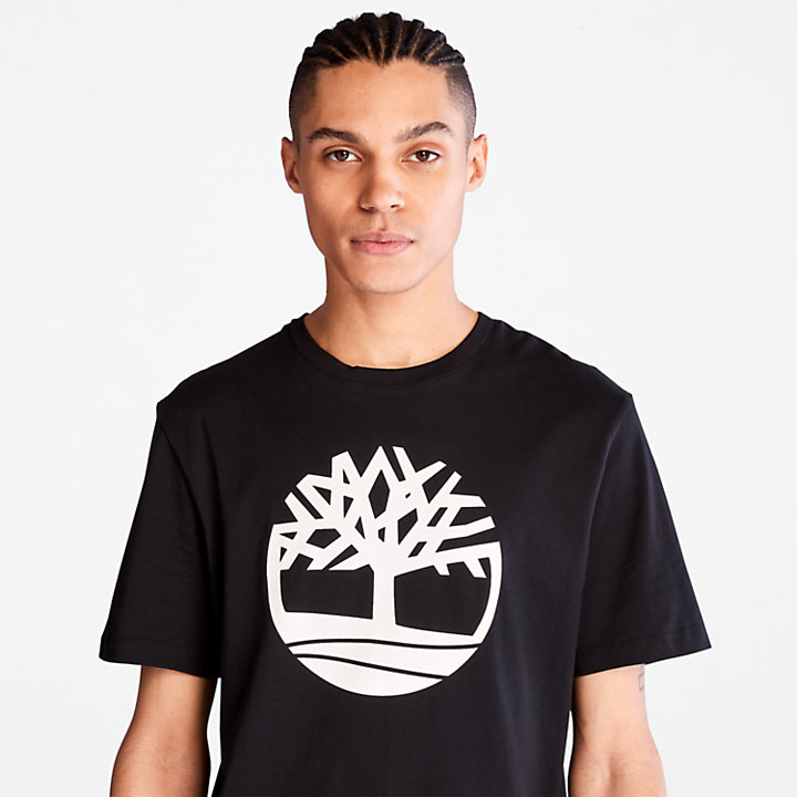 Kennebec River boomlogo -T-shirt voor heren in zwart-