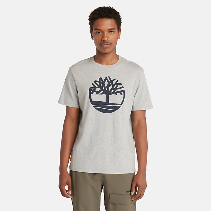 Kennebec River T-Shirt mit Baum-Logo für Herren in Grau-