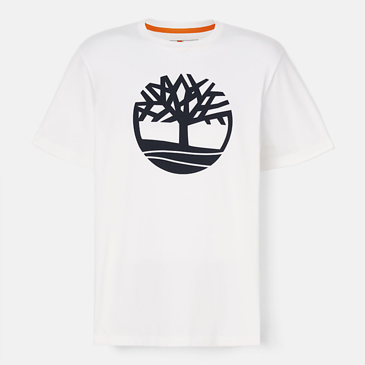 Kennebec River boomlogo -T-shirt voor heren in wit-
