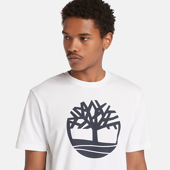 Kennebec River Tree Logo T-shirt for Men in White-