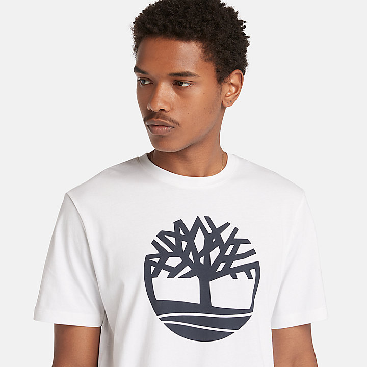 T-shirt con Logo ad Albero Kennebec River da Uomo in bianco