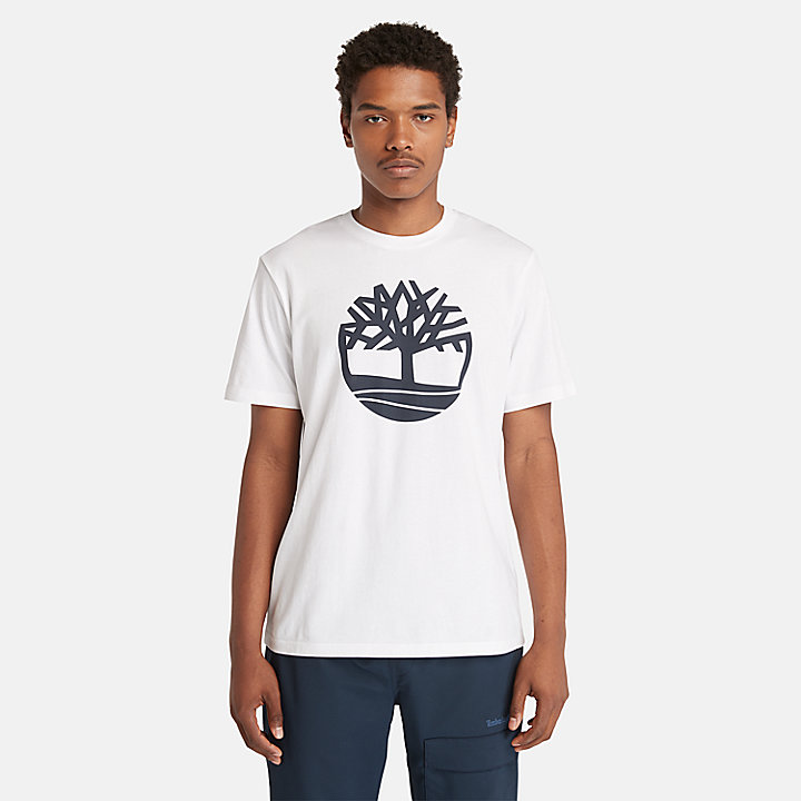 Camiseta con logotipo del Árbol Kennebec River para hombre en blanco