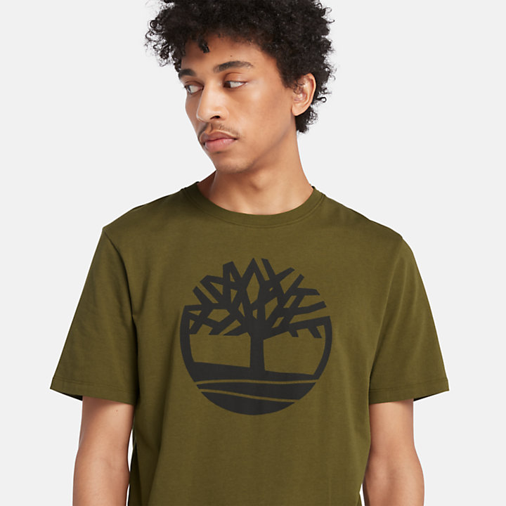 Camiseta Kennebec River con el logotipo del árbol para hombre en verde-