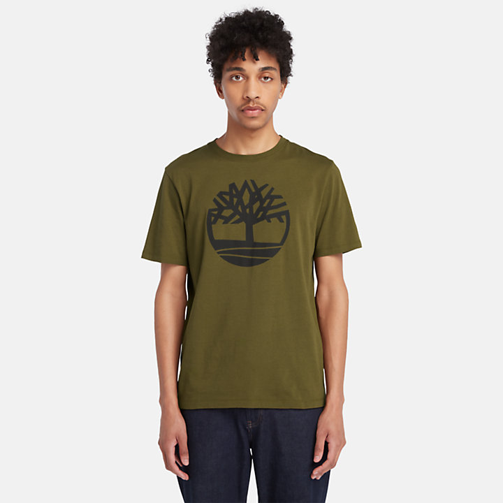 Camiseta Kennebec River con el logotipo del árbol para hombre en verde-