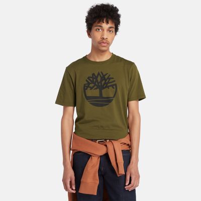 Timberland T-shirt Logótipo Kennebec River Tree Para Homem Em Verde Verde