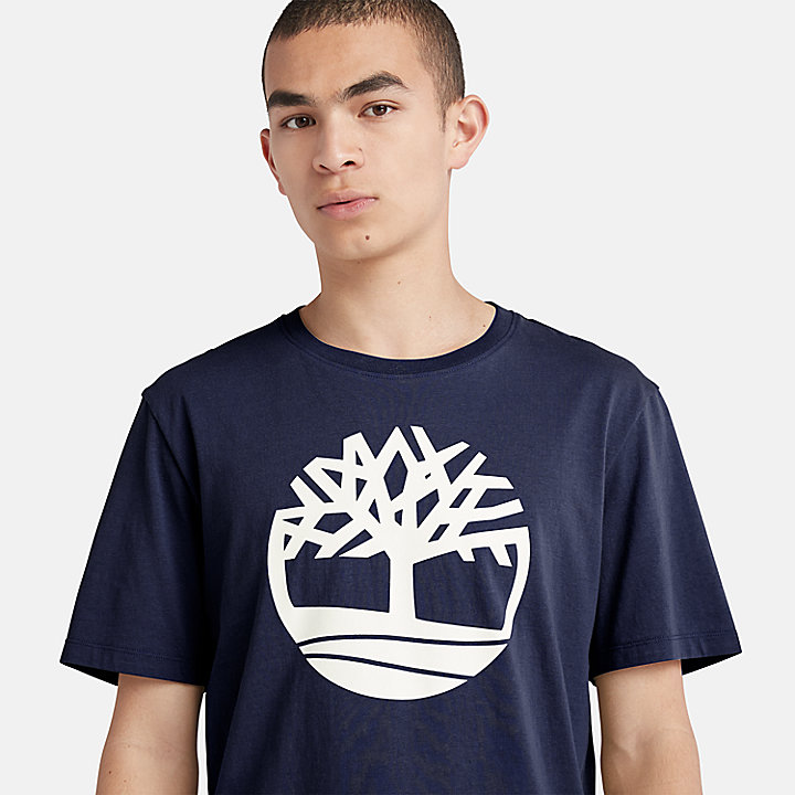 Kennebec River boomlogo -T-shirt voor heren in marineblauw