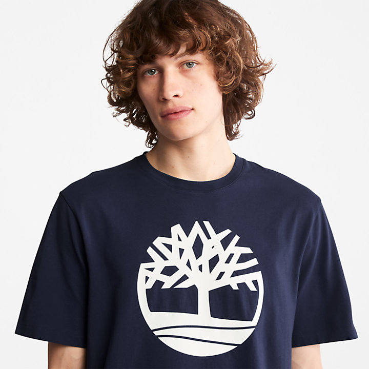 T-shirt con Logo ad Albero Kennebec River da Uomo in blu marino-