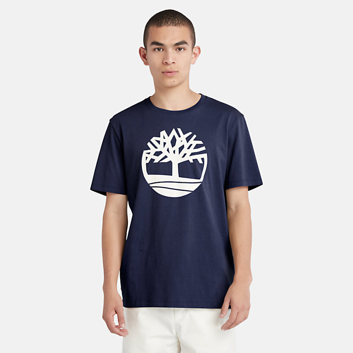 Kennebec River Tree Logo T-Shirt for Men in Navy-