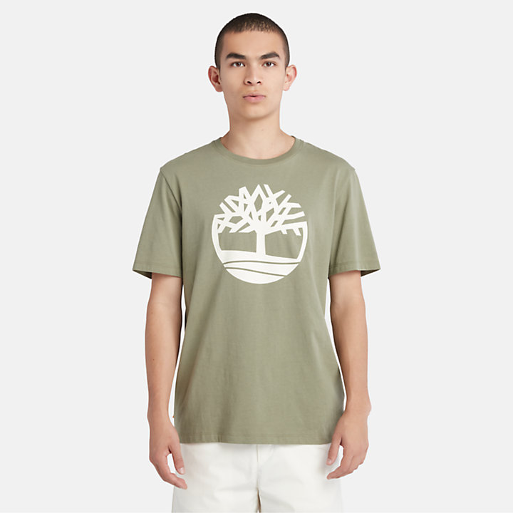 T-shirt con Logo ad Albero Kennebec River da Uomo in verde-