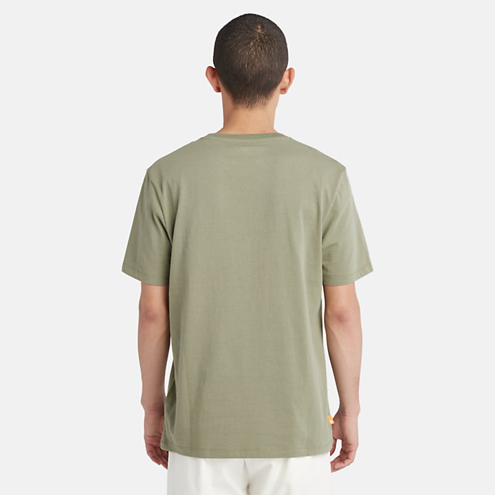 Camiseta con logotipo del árbol Kennebec River para hombre en verde-