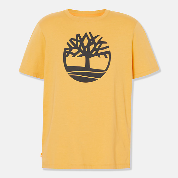 Kennebec River T-shirt met boomlogo voor heren in geel-