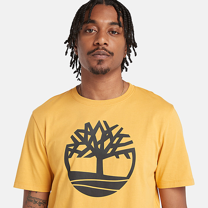 Camiseta Kennebec River con el logotipo del árbol para hombre en amarillo