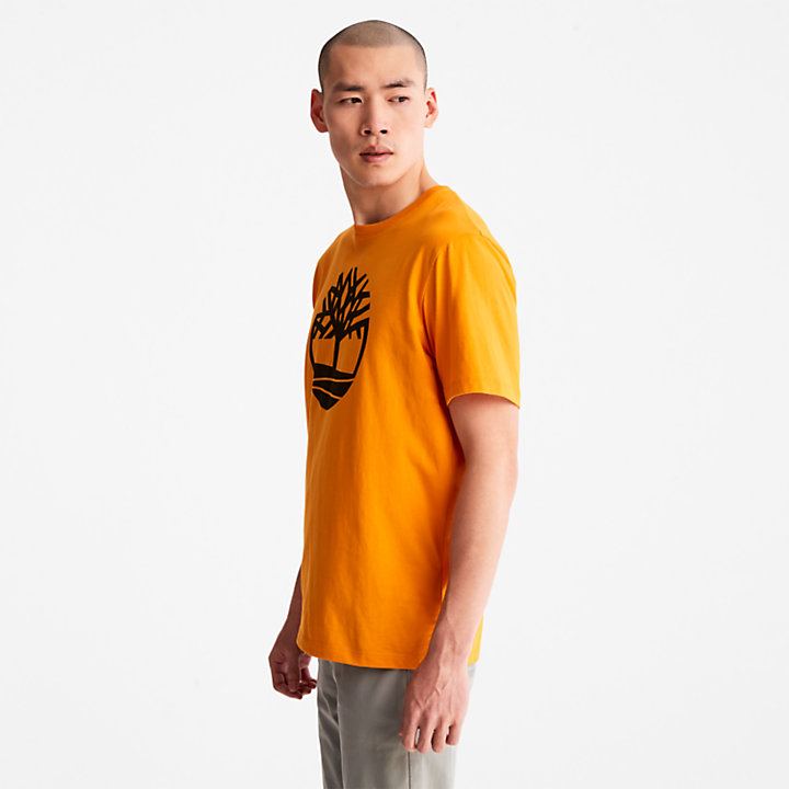 T-shirt com Logótipo da Árvore Kennebec River para Homem em laranja-
