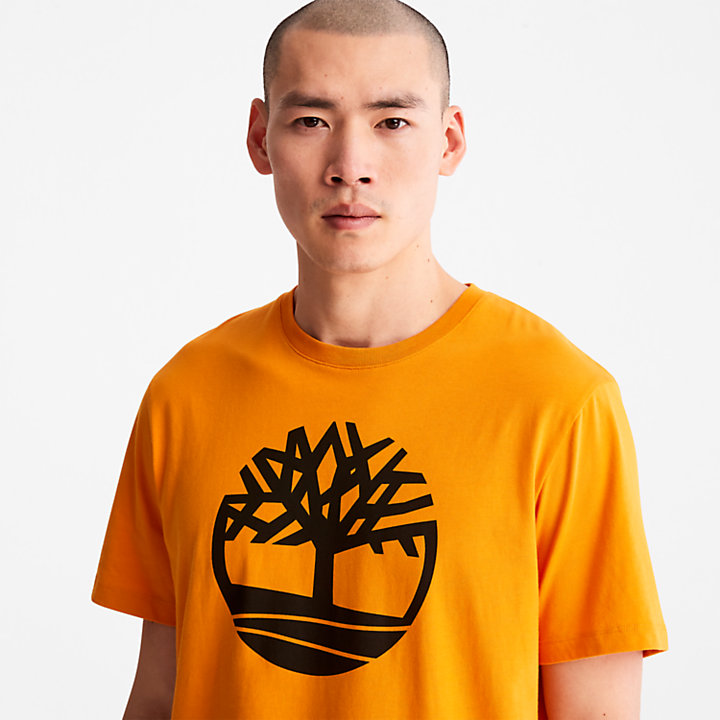 Kennebec River Tree Logo T-shirt for Men in Orange-