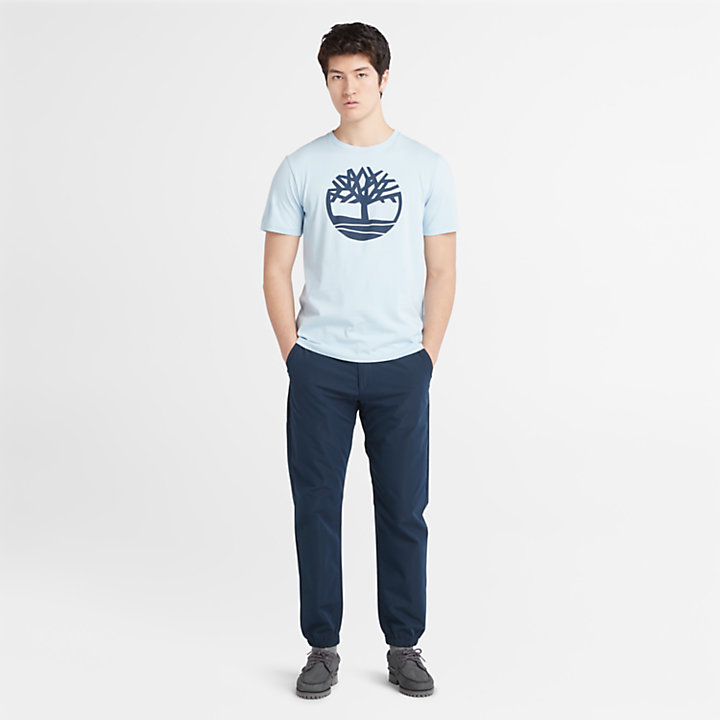 Kennebec River T-Shirt mit Baum-Logo für Herren in Hellblau-