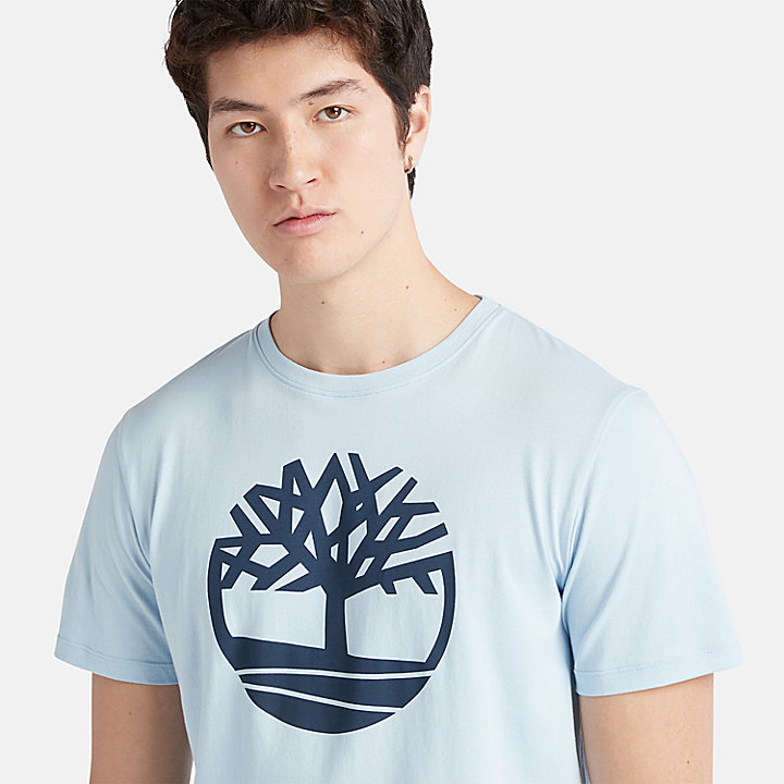 Kennebec River T-Shirt mit Baum-Logo für Herren in Hellblau