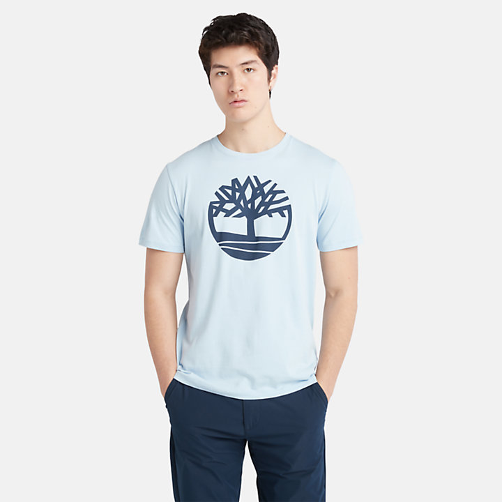 Kennebec River T-Shirt mit Baum-Logo für Herren in Hellblau-