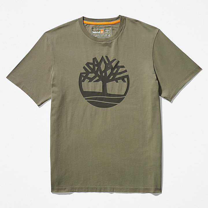 T-shirt con Logo ad Albero Kennebec River da Uomo in verde scuro