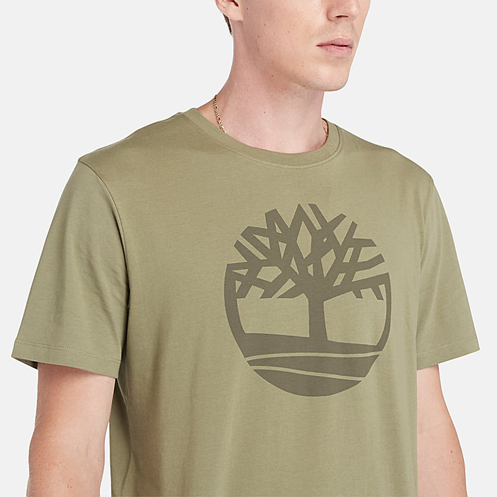 T-shirt Kennebec River Tree Logo para Homem em verde-claro